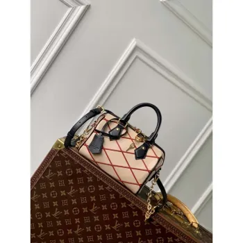 LV M24261 Louis Vuitton Speedy Bandoulière 20 Kabelka Béžová/Červená