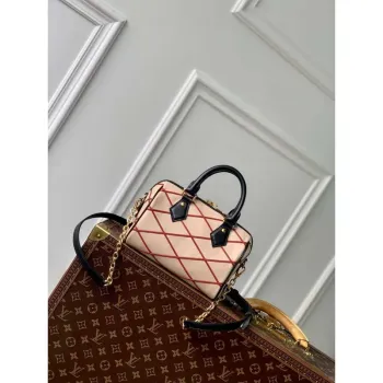 LV M24261 Louis Vuitton Speedy Bandoulière 20 Kabelka Béžová/Červená