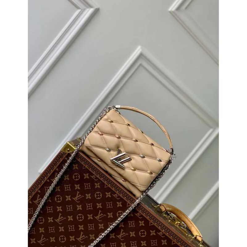 LV M24151 Louis Vuitton GO 14 MM Kabelka Béžová