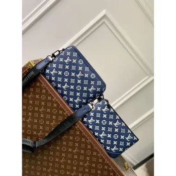 LV M24753 Louis Vuitton Trio Messenger Bag Ink Blue/Bílá