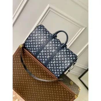 LV M24953 Louis Vuitton Keepall Bandoulière 50 Cestovní taška Ink Blue/Bílá