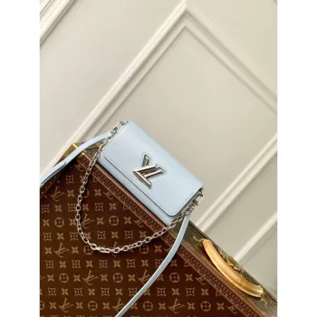 LV M83478 Louis Vuitton Twist West Pochette taška z Epi kůže ledově modrá