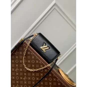 LV M83077 Louis Vuitton Twist West Pochette Epi kožená taška černá