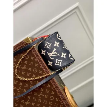 LV M85636 Louis Vuitton Mini Bumbag Námořnická modrá / Krémová