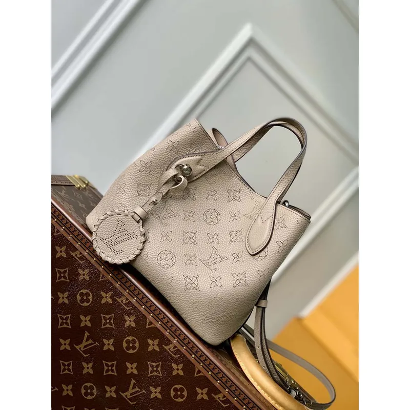 LV M21849 Louis Vuitton Blossom PM Mahina Tote Bag Galet