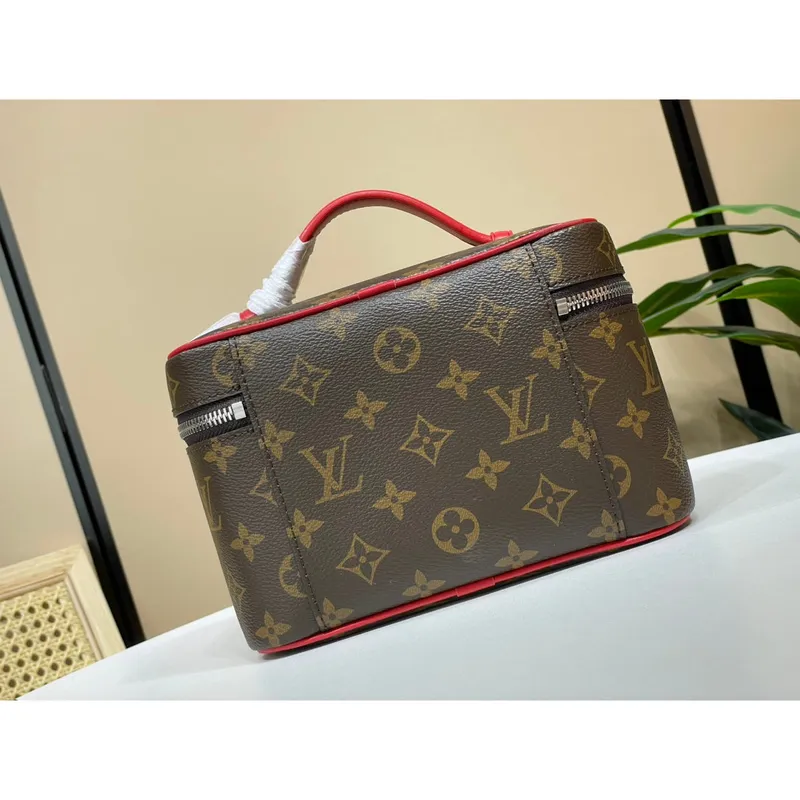 Louis Vuitton LV M44495 Nice Mini Vanity Case Monogram plátno Červená