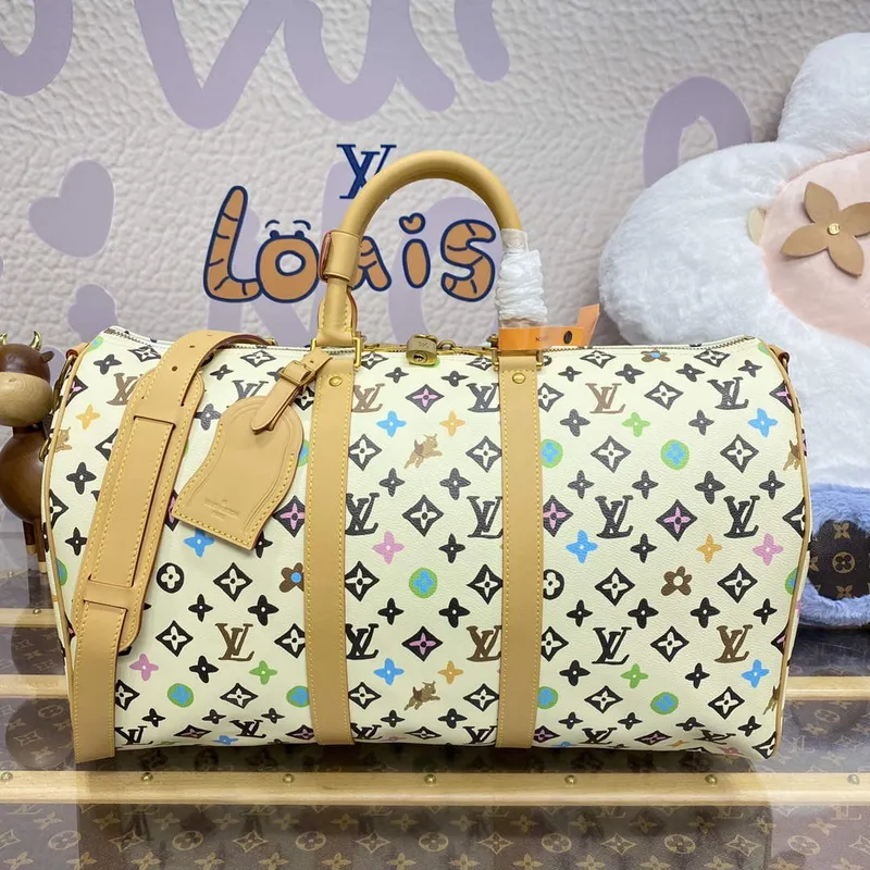 LV M25233 Louis Vuitton Keepall Bandoulière 45 Cestovní taška Vanilka