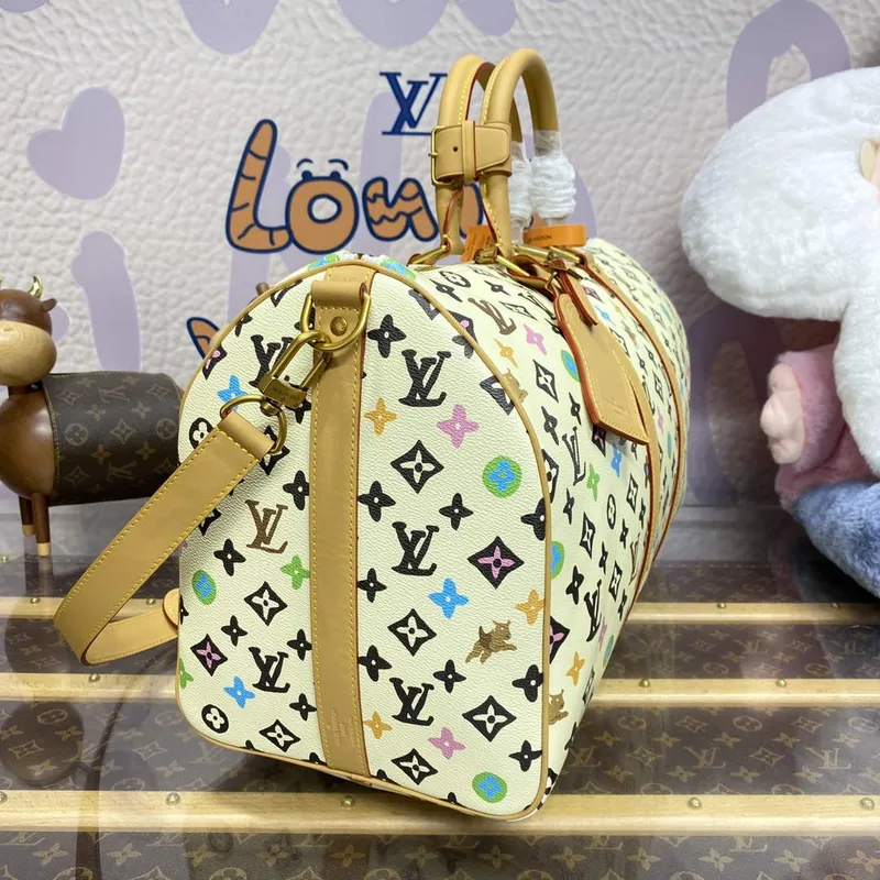 LV M25233 Louis Vuitton Keepall Bandoulière 45 Cestovní taška Vanilka
