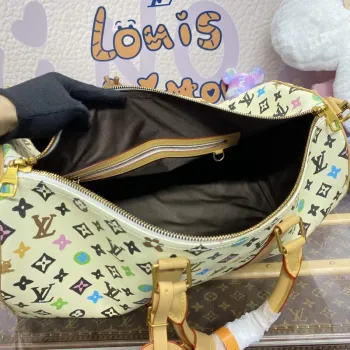 LV M25233 Louis Vuitton Keepall Bandoulière 45 Cestovní taška Vanilka