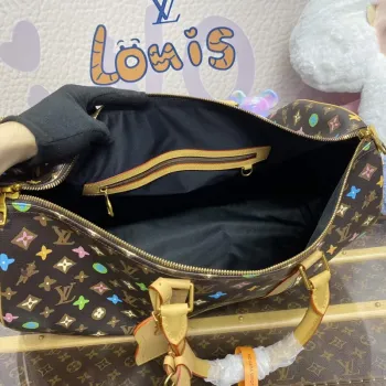 LV M24901 Louis Vuitton Keepall Bandoulière 50 Cestovní taška čokoládová