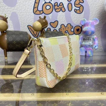 LV N40642 Louis Vuitton Pochette Accessoires Taška Broskvově Růžová