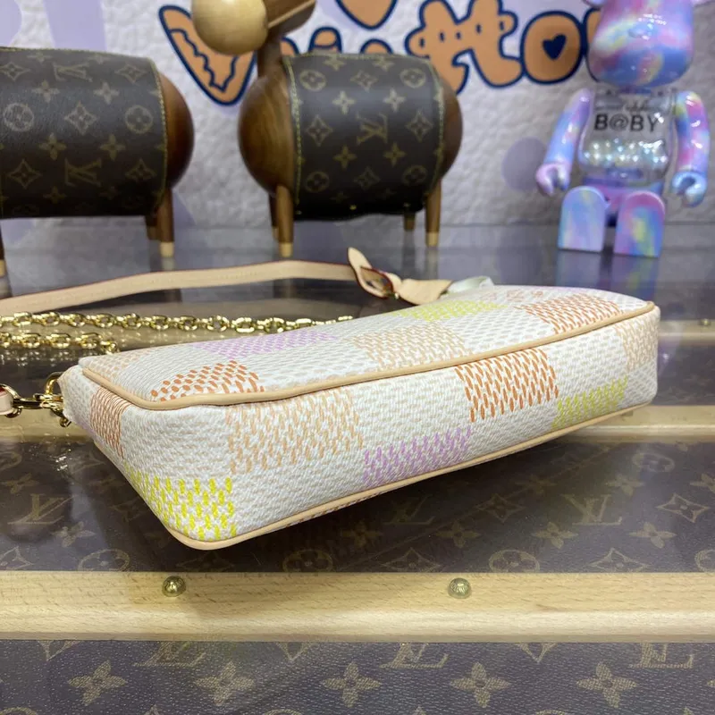 LV N40642 Louis Vuitton Pochette Accessoires Taška Broskvově Růžová