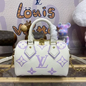 LV M46875 Louis Vuitton Speedy Bandoulière 20 Kabelka Latte White / Bubble Tea Mauve