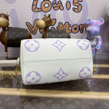 LV M46875 Louis Vuitton Speedy Bandoulière 20 Kabelka Latte White / Bubble Tea Mauve