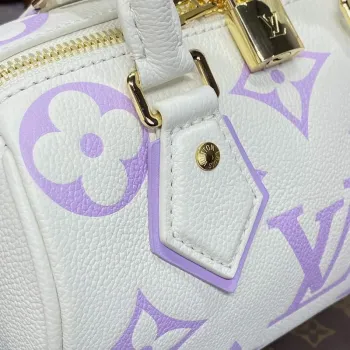 LV M46875 Louis Vuitton Speedy Bandoulière 20 Kabelka Latte White / Bubble Tea Mauve