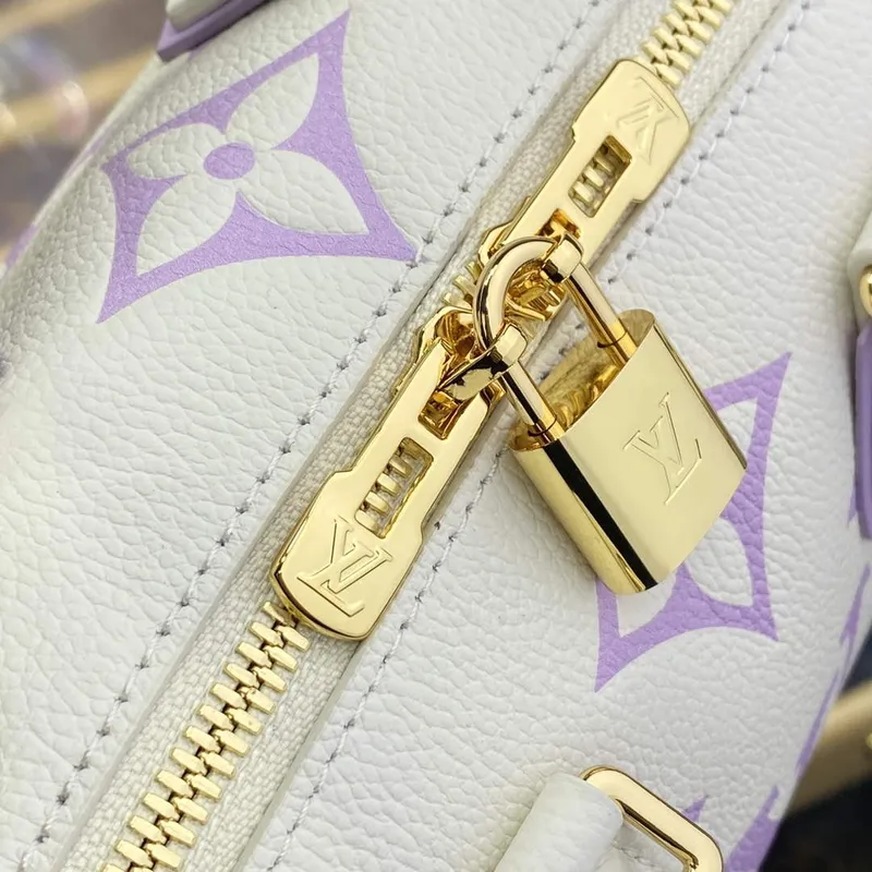 LV M46875 Louis Vuitton Speedy Bandoulière 20 Kabelka Latte White / Bubble Tea Mauve