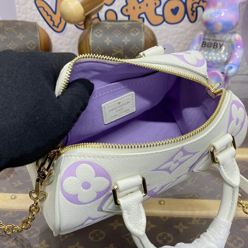 LV M46875 Louis Vuitton Speedy Bandoulière 20 Kabelka Latte White / Bubble Tea Mauve