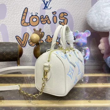LV M46883 Louis Vuitton Speedy Bandoulière 20 Kabelka Latte/Candy Blue