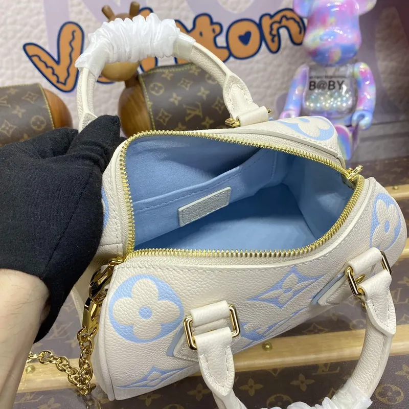 LV M46883 Louis Vuitton Speedy Bandoulière 20 Kabelka Latte/Candy Blue