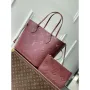 LV M46599 Louis Vuitton Neverfull MM Taška M45685 Monogram Empreinte Kůže Vínově Červená
