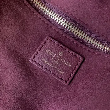 LV M46599 Louis Vuitton Neverfull MM Taška M45685 Monogram Empreinte Kůže Vínově Červená