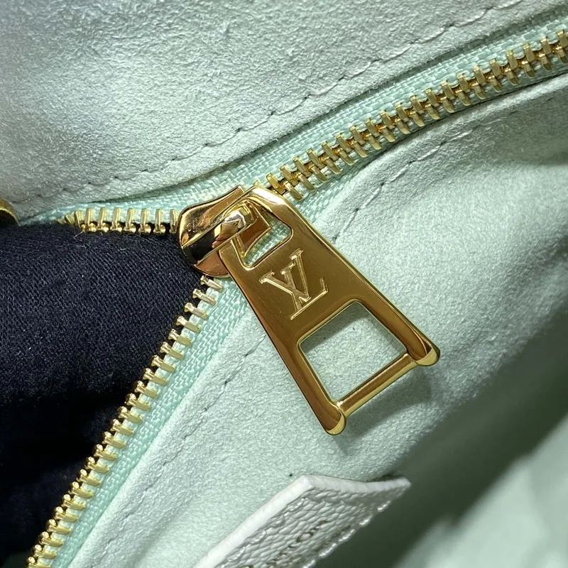 LV M46833 Louis Vuitton OnTheGo PM Bicolor Monogram Empreinte Kůže Latte Zelená