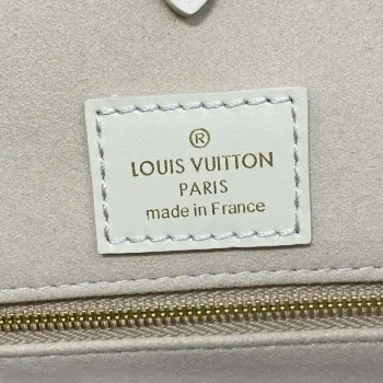 LV M21575 Louis Vuitton OnTheGo MM Bicolor Monogram Empreinte Kůže Latte Růžová
