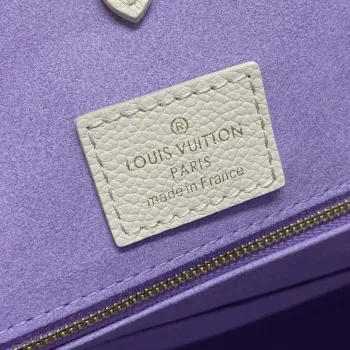 LV M23937 Louis Vuitton OnTheGo MM Bicolor Monogram Empreinte Kůže Latte Bubble Tea Purple
