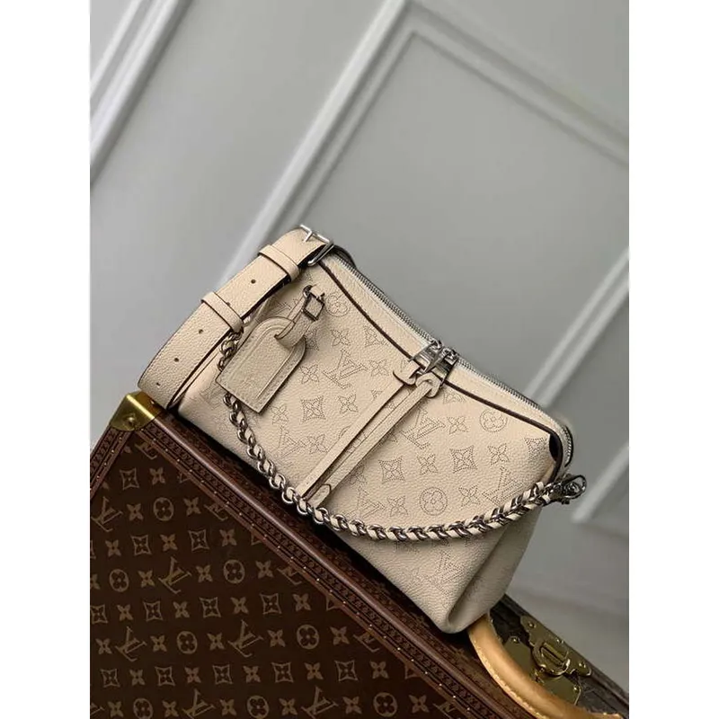 LV M24114 Louis Vuitton Taška Hand It All PM Mahina Crème Béžová