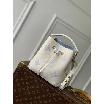 LV M24048 Louis Vuitton NéoNoé BB Kbelík Taška Latte Bílá Modrá