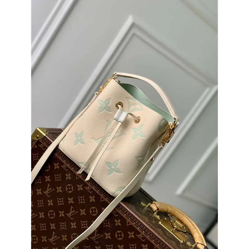 LV M24048 Louis Vuitton NéoNoé BB Bucket Bag Latte White Matcha