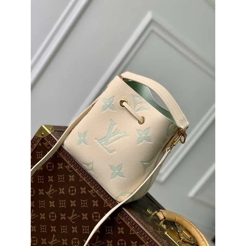 LV M24048 Louis Vuitton NéoNoé BB Bucket Bag Latte White Matcha
