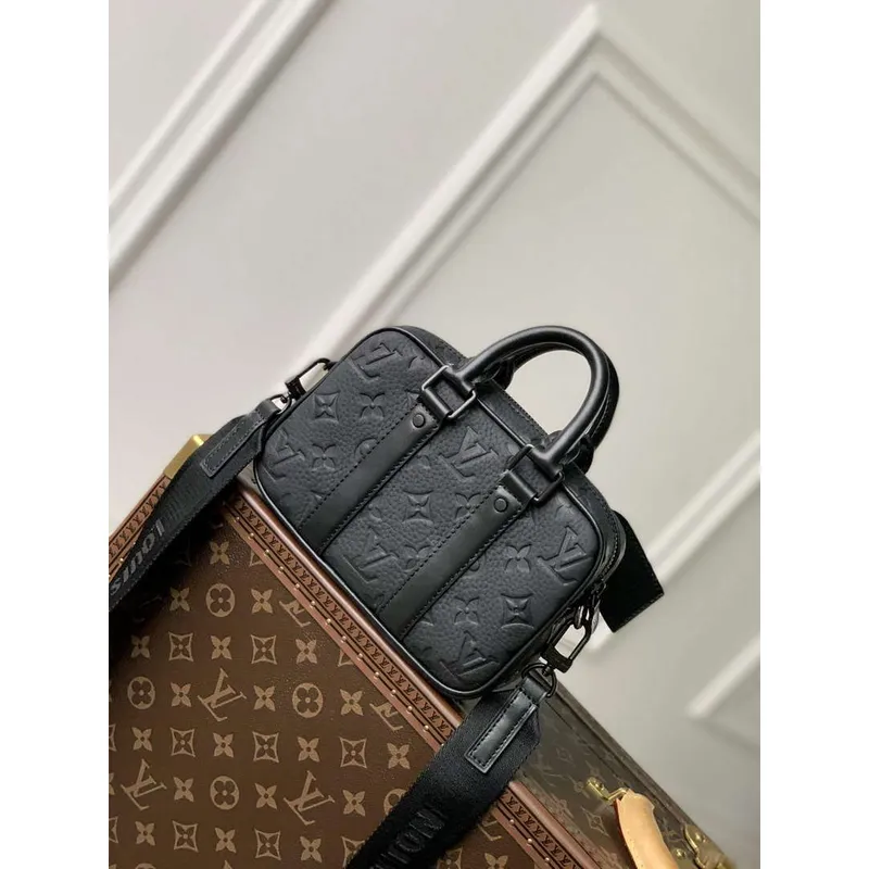 LV M82770 Louis Vuitton Nano Porte Documents Voyage Taška černá kůže