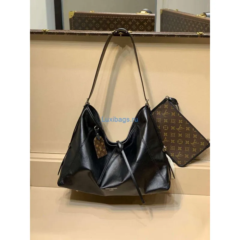 LV M25143 Louis Vuitton CarryAll Dark MM Kabelka Černá