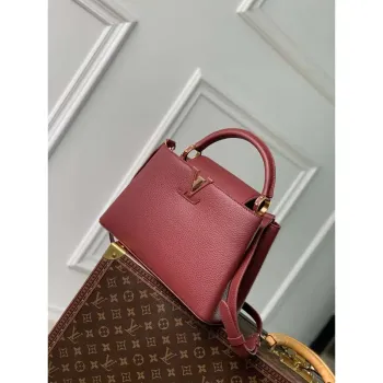LV M25128 Louis Vuitton Capucines BB Kabelka Griotte Červená