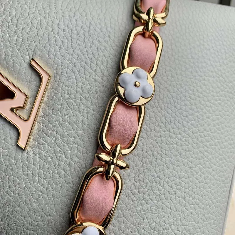 LV M23280 Louis Vuitton Capucines BB Kabelka Ledově šedá