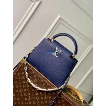 LV M23199 Louis Vuitton Capucines MM Kabelka Francouzská modrá