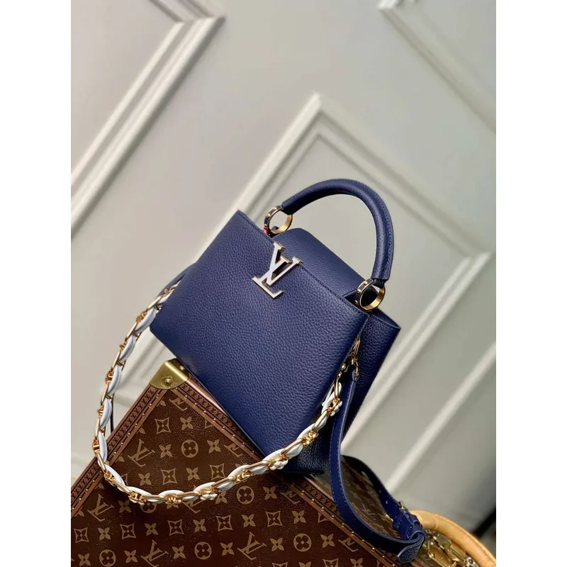 LV M23199 Louis Vuitton Capucines BB Kabelka Francouzská modrá