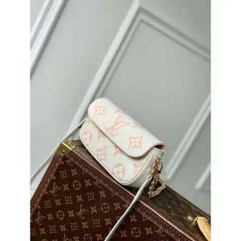 LV M82211 Louis Vuitton Peněženka na řetízku Ivy Taška Off white/růžová