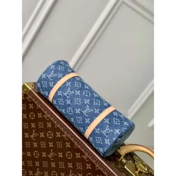 LV M46830 Louis Vuitton Papillon Kabelka Denim Modrá