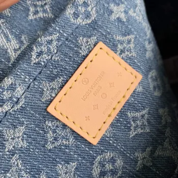 LV M46830 Louis Vuitton Papillon Kabelka Denim Modrá