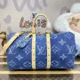 LV M24315 Louis Vuitton Keepall Bandoulière 45 Taška Modrá