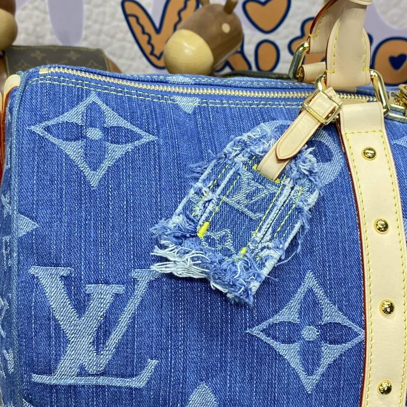 LV M24315 Louis Vuitton Keepall Bandoulière 45 Taška Modrá