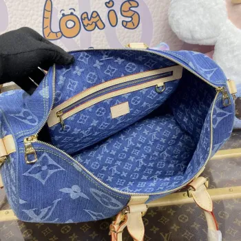 LV M24315 Louis Vuitton Keepall Bandoulière 45 Taška Modrá