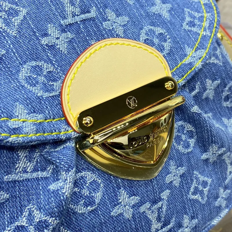 LV M46829 Louis Vuitton Sunset Monogram Denim Kabelka Modrá