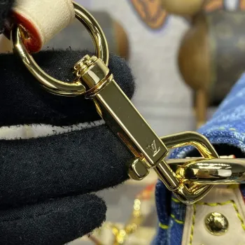 LV M46829 Louis Vuitton Sunset Monogram Denim Kabelka Modrá