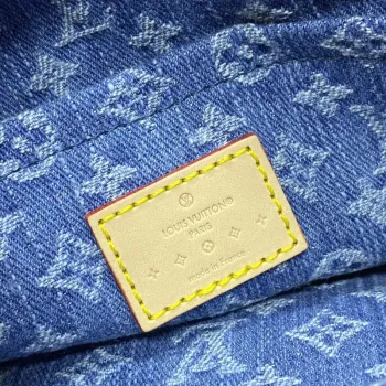 LV M46829 Louis Vuitton Sunset Monogram Denim Kabelka Modrá