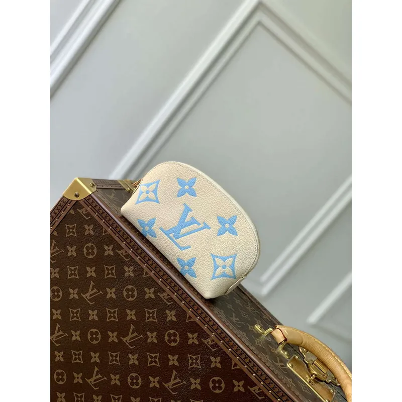 LV M45951 Louis Vuitton Pochette Cosmetique PM Modrá