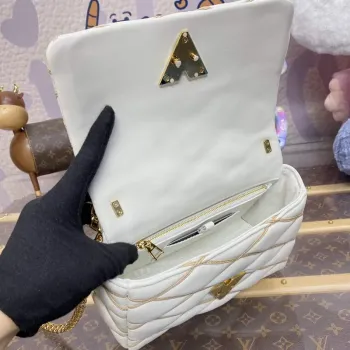 LV M24186 Louis Vuitton GO 14 MM Taška Off white