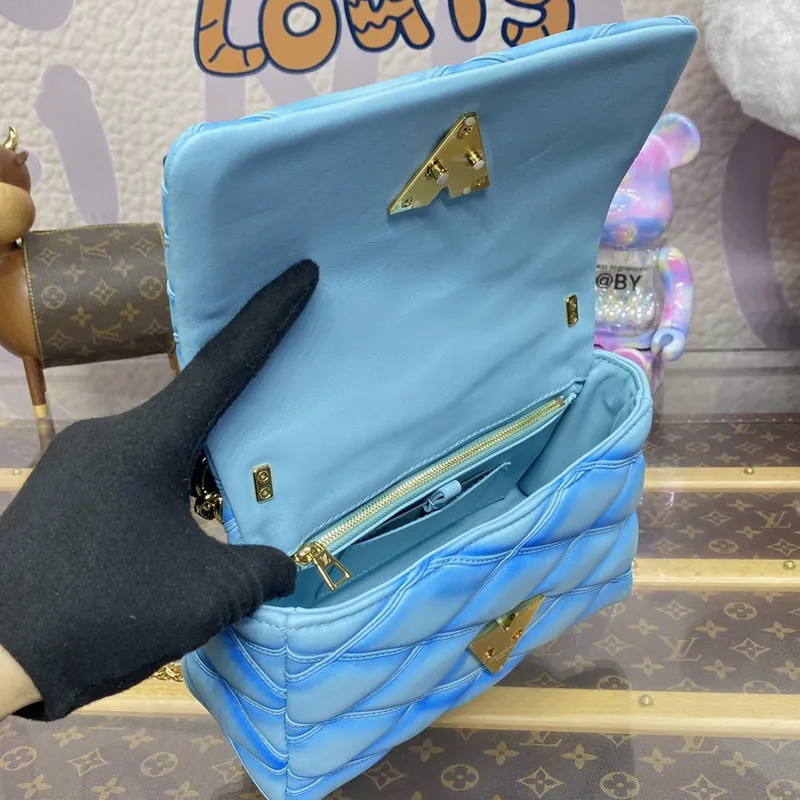 LV M24185 Louis Vuitton GO 14 MM Taška Lagoon Tyrkysová Modrá